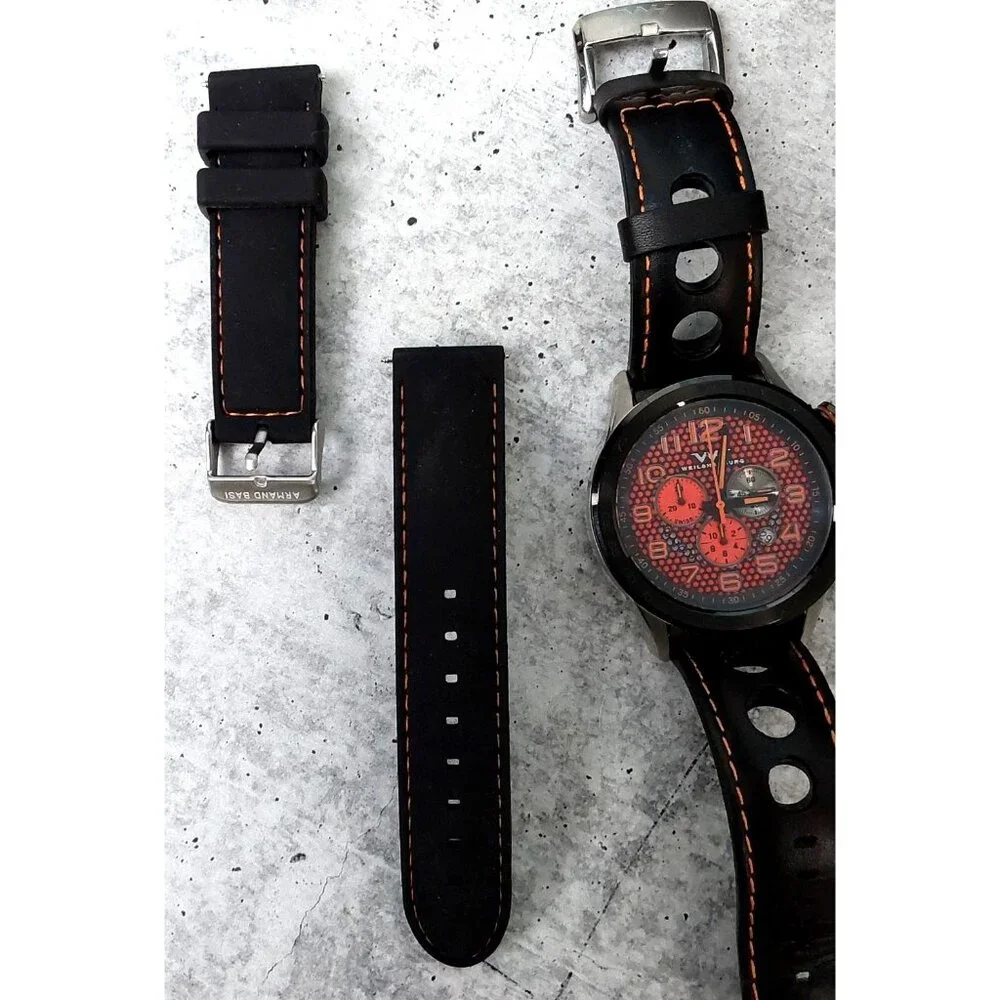 Weil &‎ Harburg Karkin Swiss Chronograph watch with racing style strap